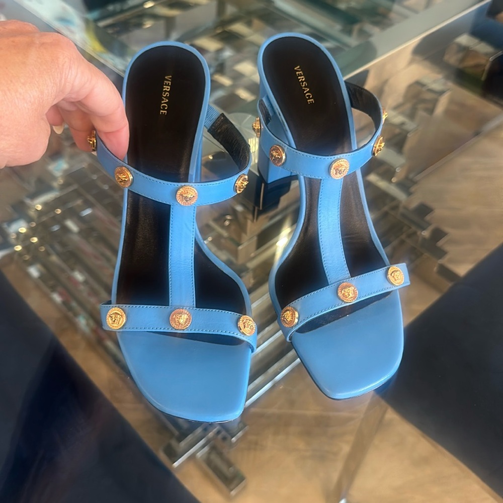 Versace blue sandals 39/8.5-9